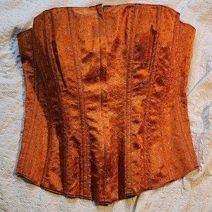 Tesa Lightly Boned Zip Front Back Lacing Bustier Corset sz XL